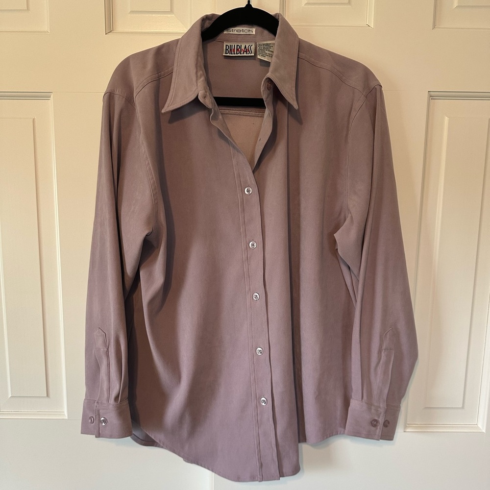 Bill Blass Jeans Stretch Womens Long Sleeve Button Down Shirt- Size Medium
